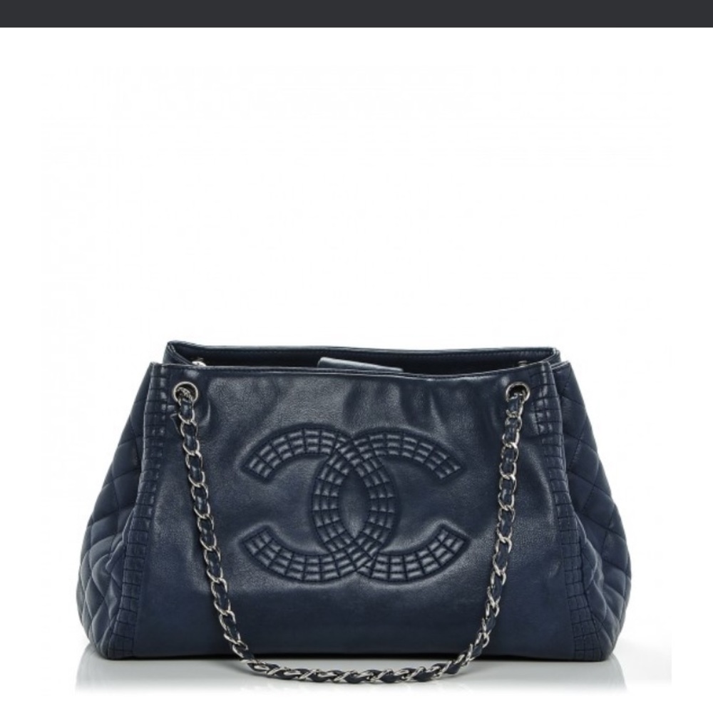 Calfskin Coco Bengal Open Accordion Tote Blue